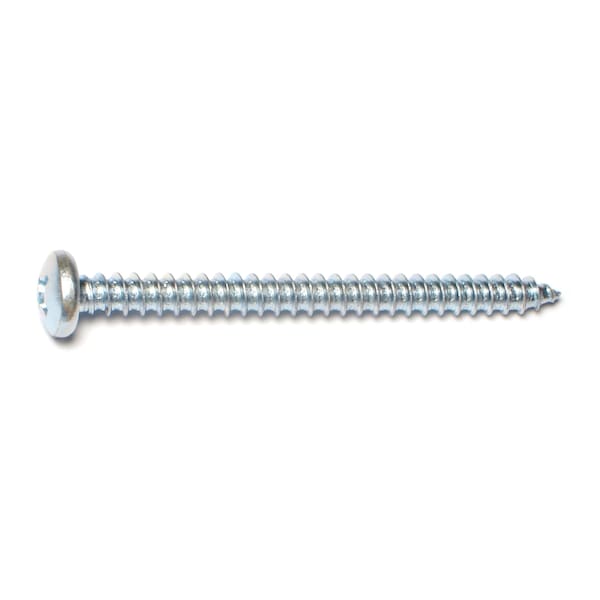 Midwest Fastener Sheet Metal Screw, #14 x 2-1/2 in, Zinc Plated Steel Pan Head Combination Phillips/Slotted Drive 67671 - main